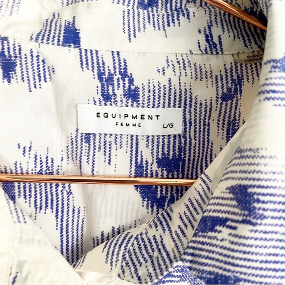 Equipment Henri Silk Blouse Blue English Rose - Picture 2 of 6